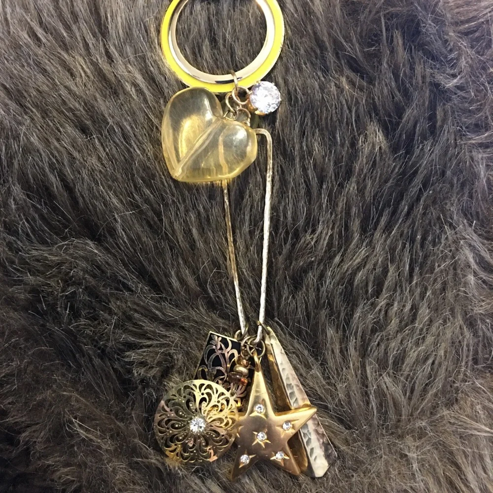 Vintage repurpose salvaged estate gem keychain
